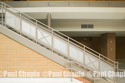 Stairs, steel hand rail, detail, material, furniture photography Dallas Photographer Digital Texas TX